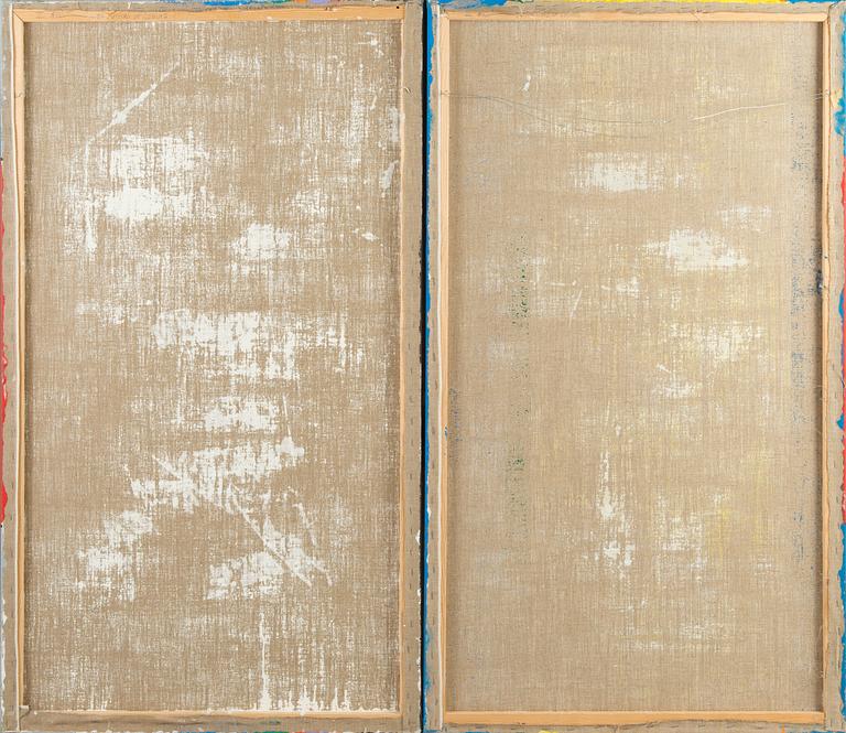 Kari Riipinen, oil on canvas, diptych, signed and dated-87 a tergo.