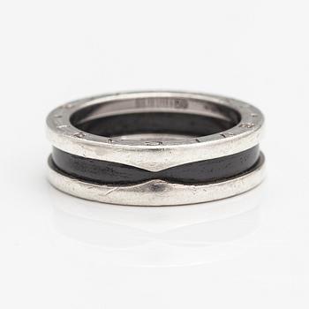 Bulgari, Ring, "Save the Children", sterlingsilver, keramisk dekor. Italien. Märkt N98E9P, Made in Italy.