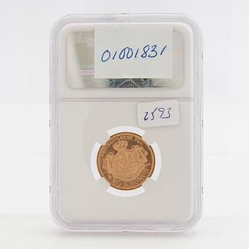 Guldmynt Sverige, Oscar II 20 kr, 1885.