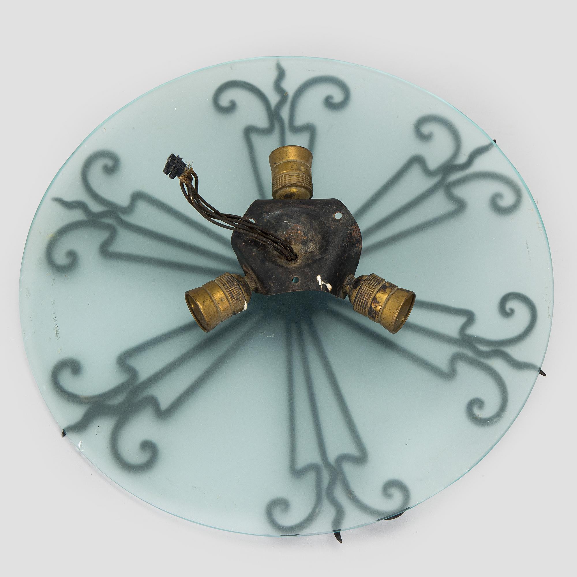 An early 20th century ceiling light.