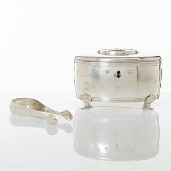 Petter Adolf Sjöberg, sockerskrin, silver, empire, Stockholm 1818.