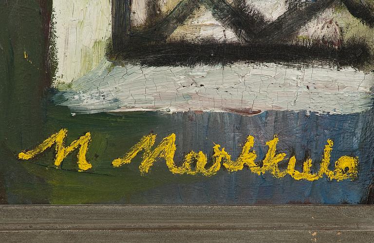MAUNO MARKKULA, olja på skiva, sign.