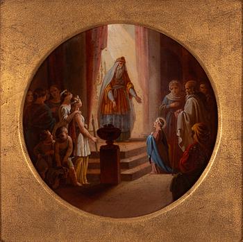 Unknown artist, 19th century, Jesus in the temple.