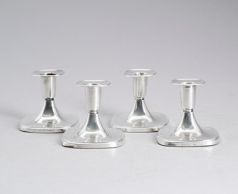 LJUSSTAKAR, 4 st, silver, T Eldh, Ceson, Stockholm, bla 1975.