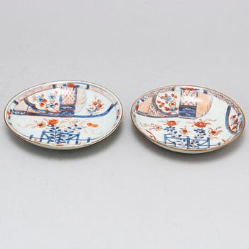 A set of three cups with two stands, Qing dynasty, 18th Century.