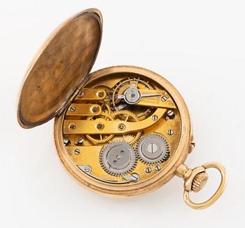 Pocket watch, 14K gold, with stand, 33 mm.
