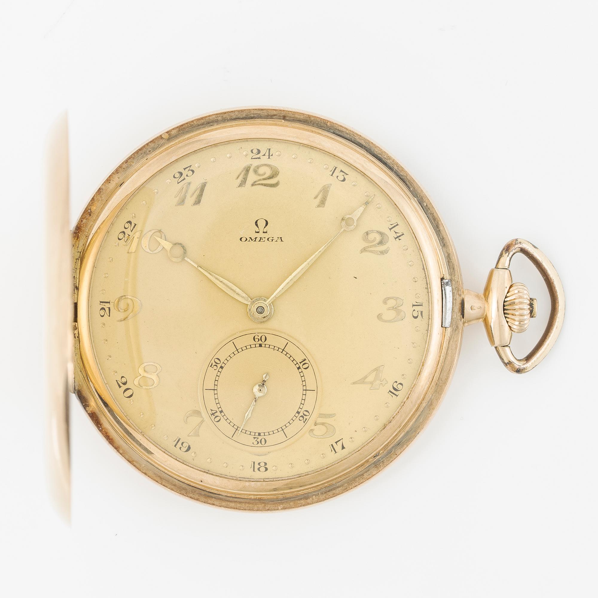 Omega, pocket watch, hunter, 47.5 mm.