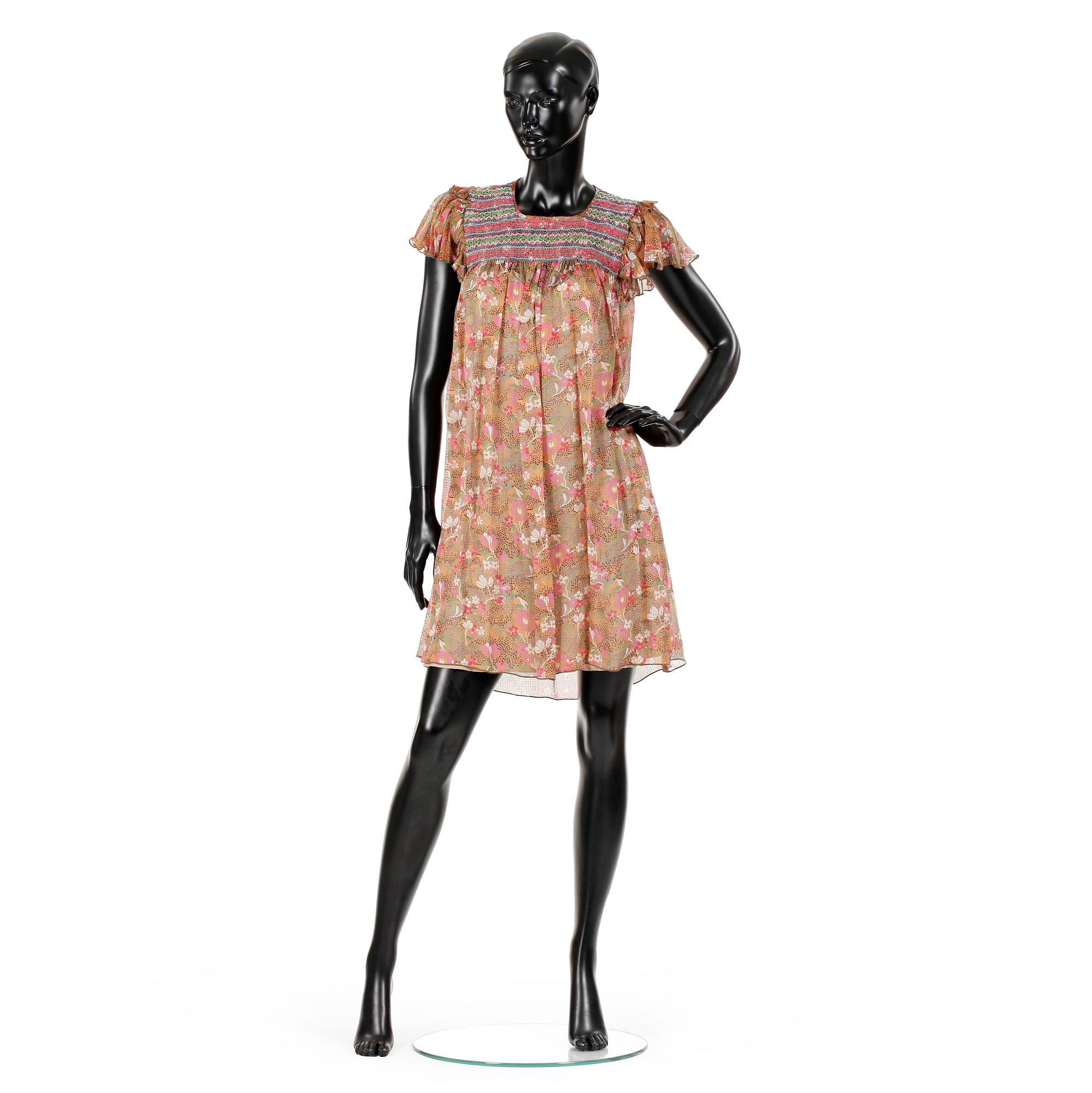 ANNA SUI, a silk dress.