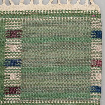 Barbro Nilsson, A CARPET, "Falurutan grön I", flat weave, ca 233 x 157,5 cm, signed AB MMF BN.