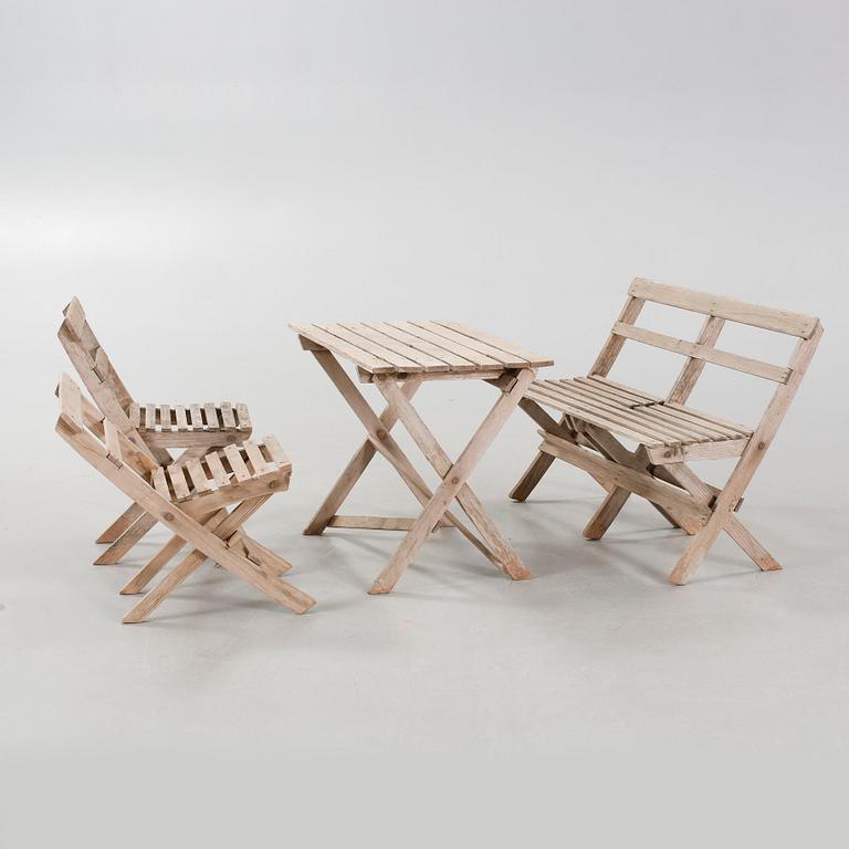 Five pcs children's garden furniture, 20th century.