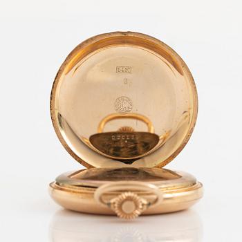 Zenith, pocket watch, 14K gold, hunter, 51,5 mm.