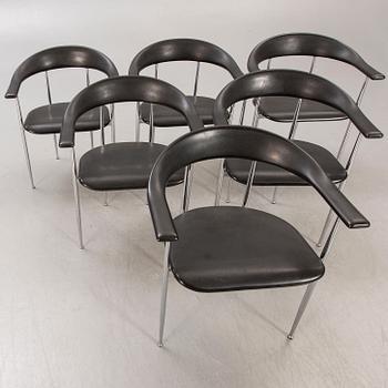 Giancarlo Vegni & Gianfranco Gualtierotti, armchairs 6 pcs for Fasem 20th century later.