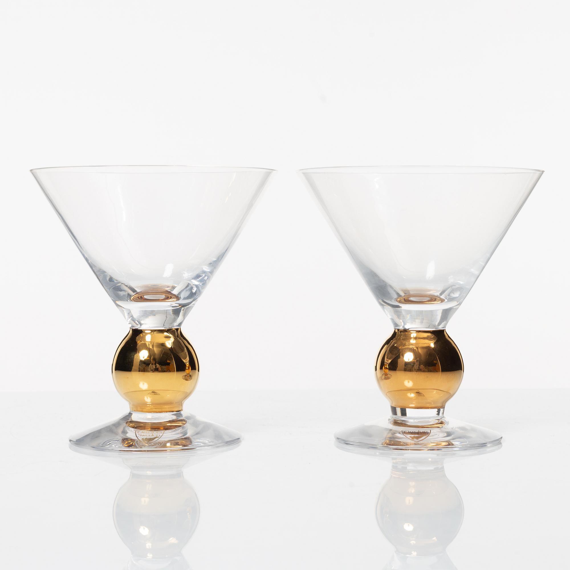 Gunnar Cyrén, Nobel, 5 martini glasses, Orrefors,
