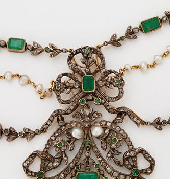 A 19th century emerald necklace.