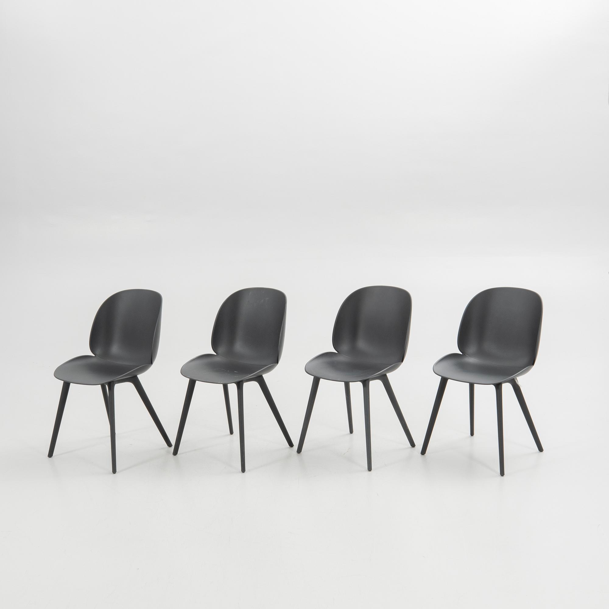 GamFratesi, chairs, 4 pcs, "Beetle Chair", Gubi, Denmark.