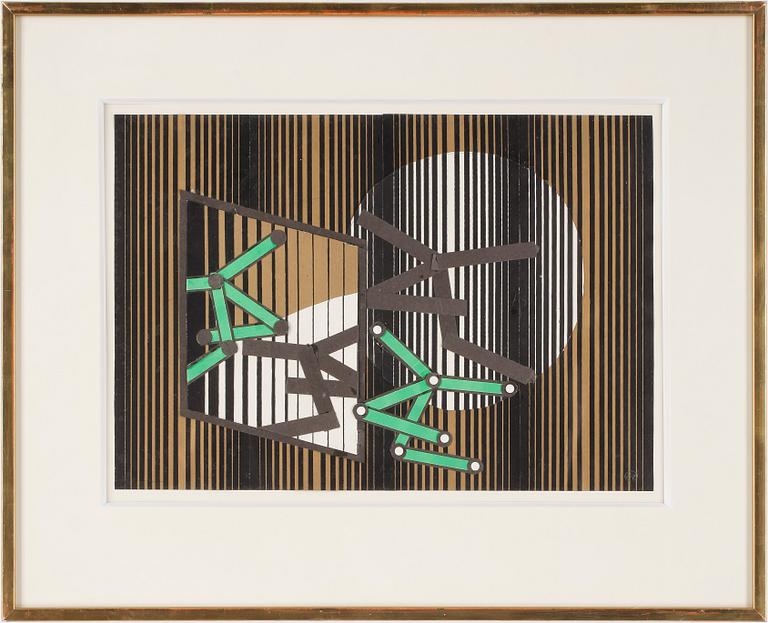 LENNART RODHE. Collage, monogramsignerat.