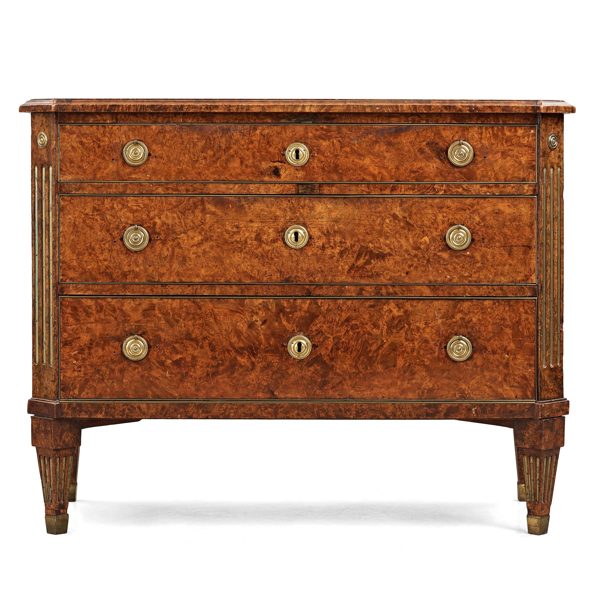 A late Gustavian commode by Lorentz Lundelius (master in Köping-Kungsör 1793-1805).