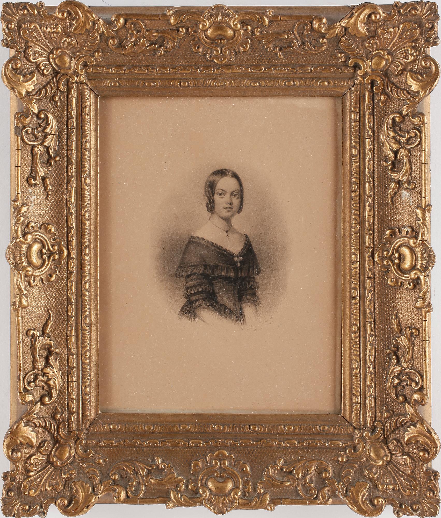 MARIA RÖHL, 2 st, teckningar, signerade och daterade Lund 1841.