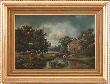 OKÄND KONSTNÄR, olja på duk, daterad 1859.