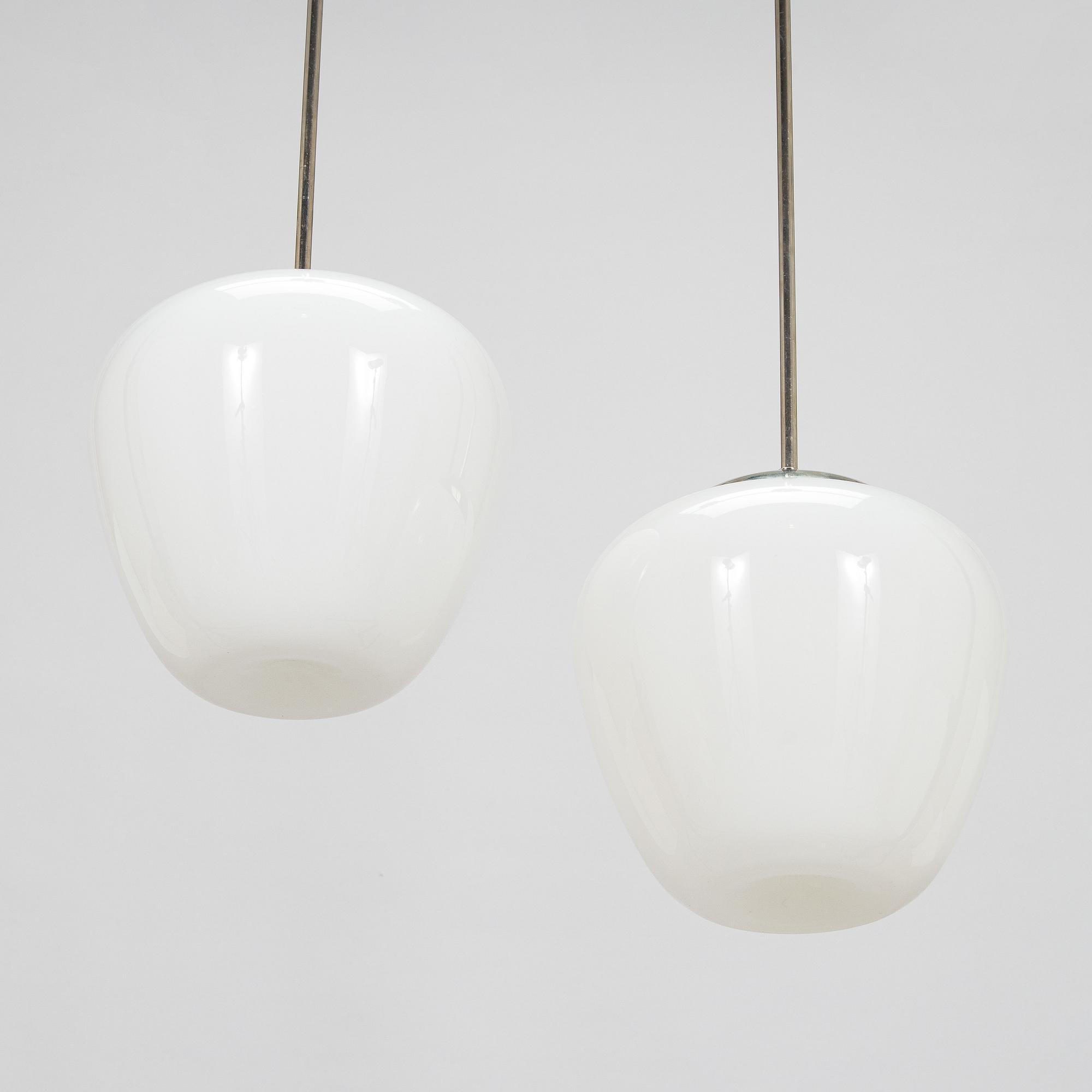 Gunnel Nyman, two 1940's pendant '81003' lights for Idman.