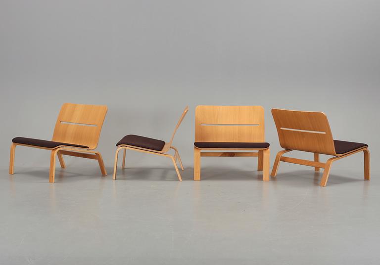 FÅTÖLJER, 4 st, "Bowie", Mårten Claesson, Eero Koivisto och Ola Rune, David Design, 2000-tal.