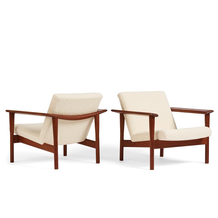 Aksel Bender Madsen & Ejner Larsen, a pair of easy chairs, cabinetmaker Willy Beck, Denmark 1950-60s.