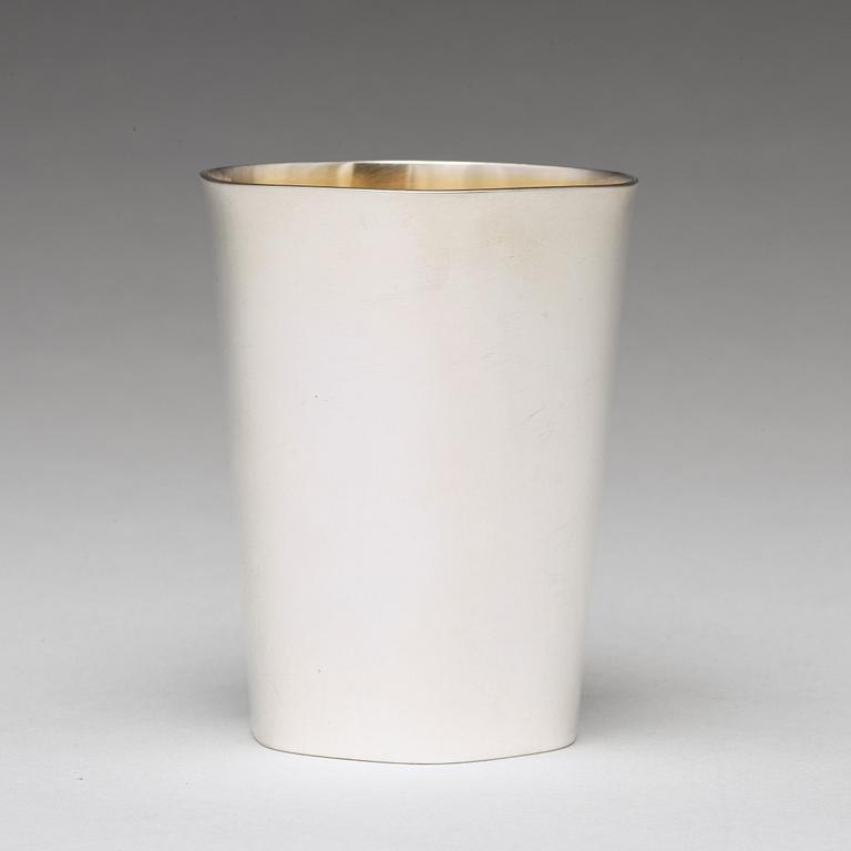 A Swedish 20th century parcel-gilt silver beaker, mark of Sven Arne Gillgren, GAB, Stockholm 1961.