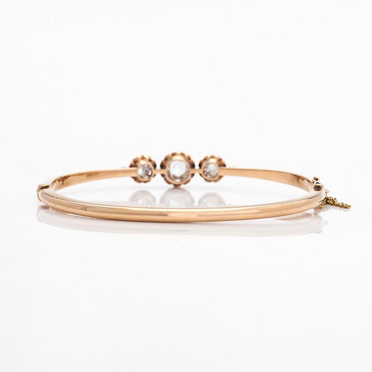 J.A Tarkiainen, rannekoru, 14K kultaa, ruusuhiottuja timantteja, Viipuri 1939.