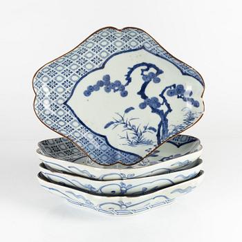 A set of four Japanese dishes, Meiji (1868-1912).