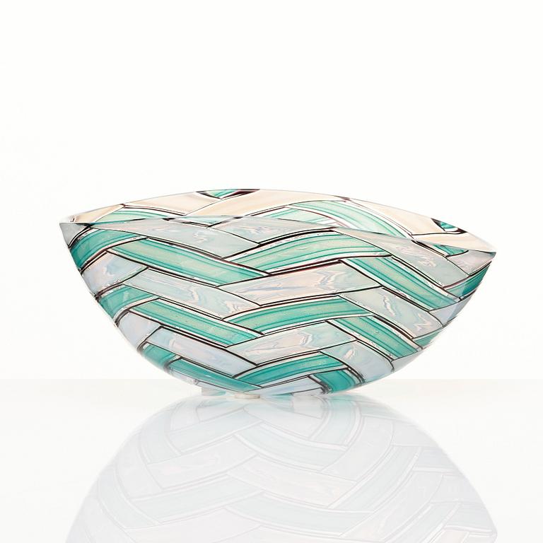 Ercole Barovier, a green 'A Spina' bowl, Barovier & Toso, Murano, Italy 1950-60s.
