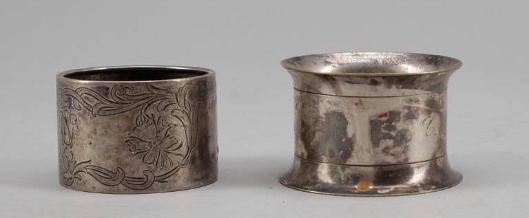PARTI SILVER, 6 delar, bland annat Wessman, 1862. Vikt ca 360 gram.