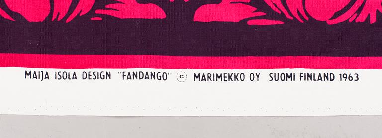 MAIJA ISOLA, tyg, "Fandango", Marimekko, 1963.