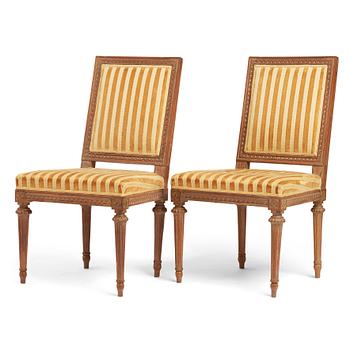 52. A pair of Gustavian late 18th century chairs.