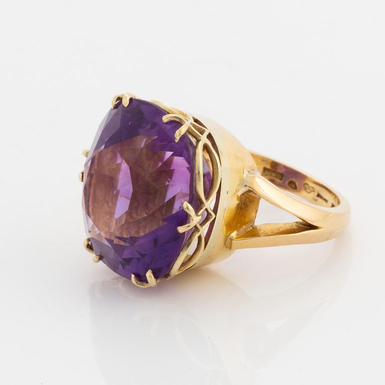 Cushion shaped amethyst cocktail ring, Gerdt Hartvig Sandqvist.