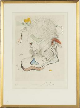 Salvador Dalí, coloured etching, signed E.A.