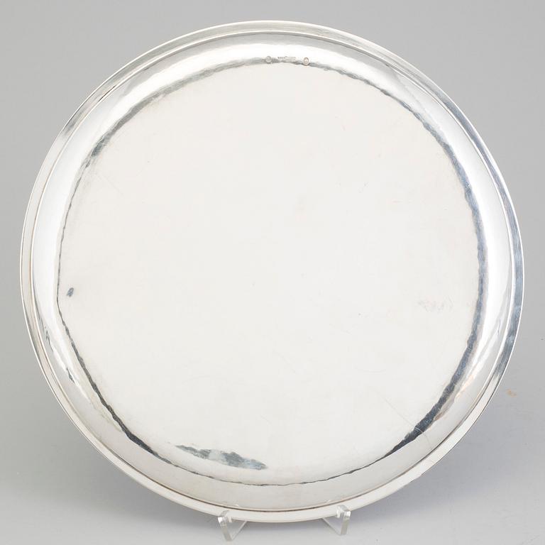 EVALD NIELSEN, bricka, silver, Danmark 1938.
