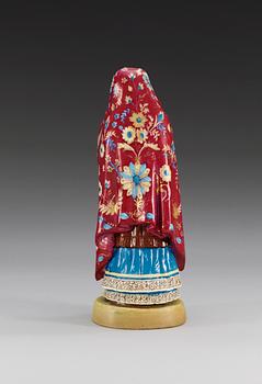 A Russian bisquit figure of a Tatar lady from Kazan, Gardner manufactory, second half of 19th Century.