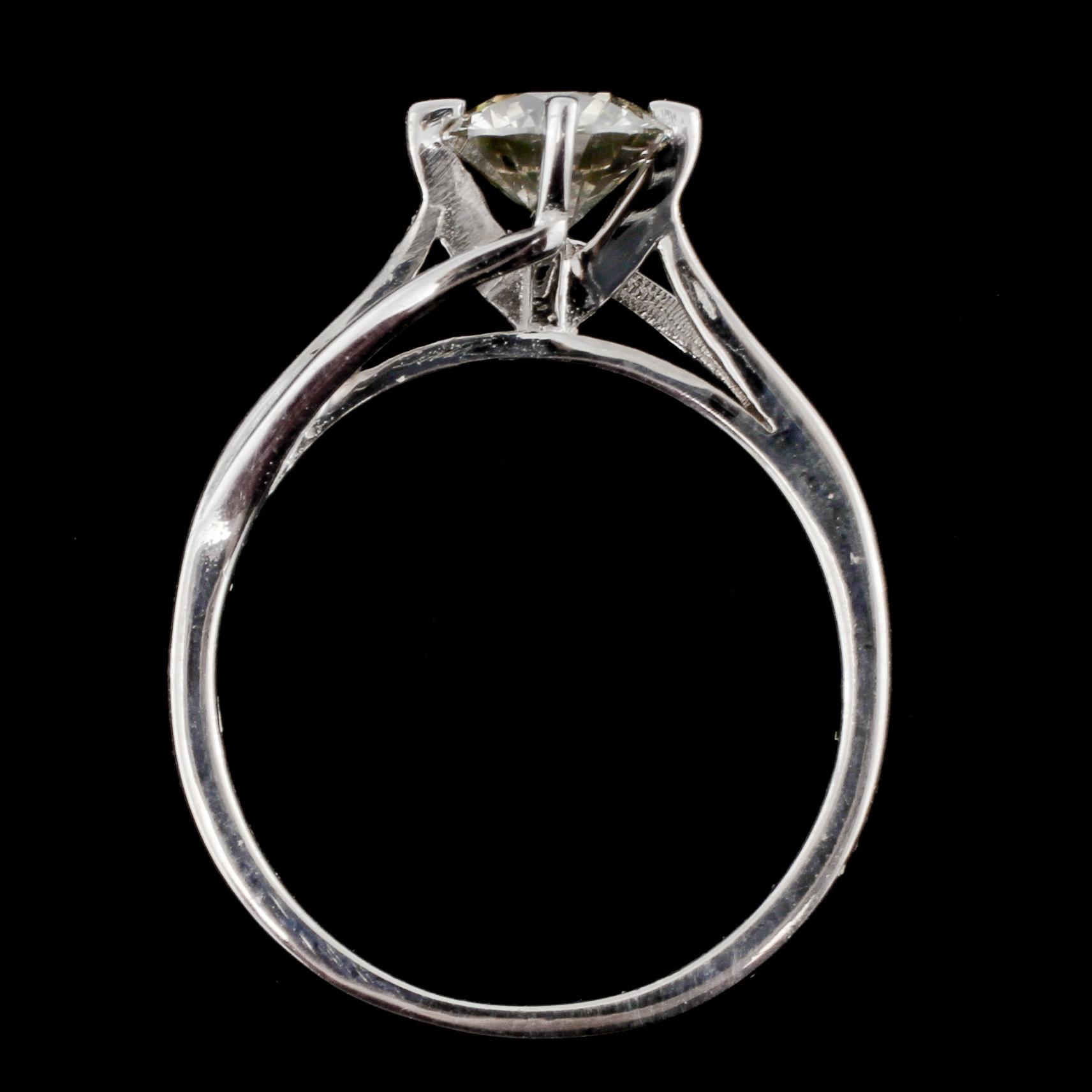 RING, 14k vitguld med briljantslipad diamant ca 0.97 ct, 2000-tal. Vikt 3 g.