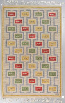 Anna-Greta Sjöqvist, matto, flat weave, ca 260 x 168,5-172,5 cm, signed AGS.