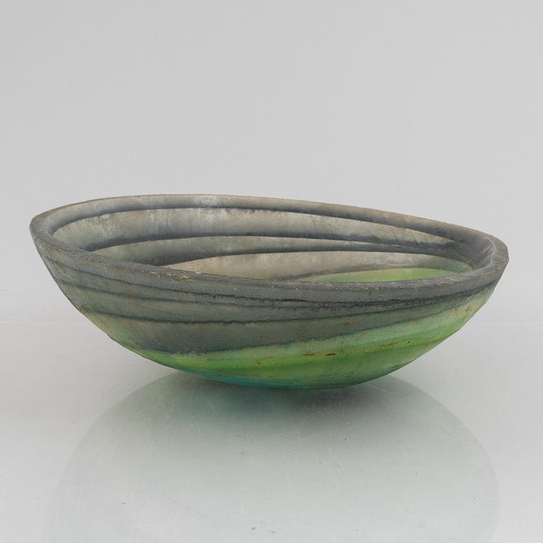 Siv Lagerström, bowl, larger model, acrylic plastic, green-tinted.