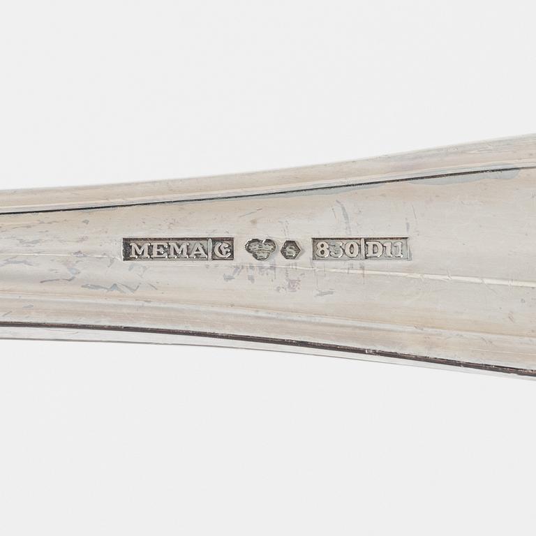 Bestickuppsättning, 139 delar, silver, modell "Sachsisk", Mema, Eskilstuna bl a 1997.