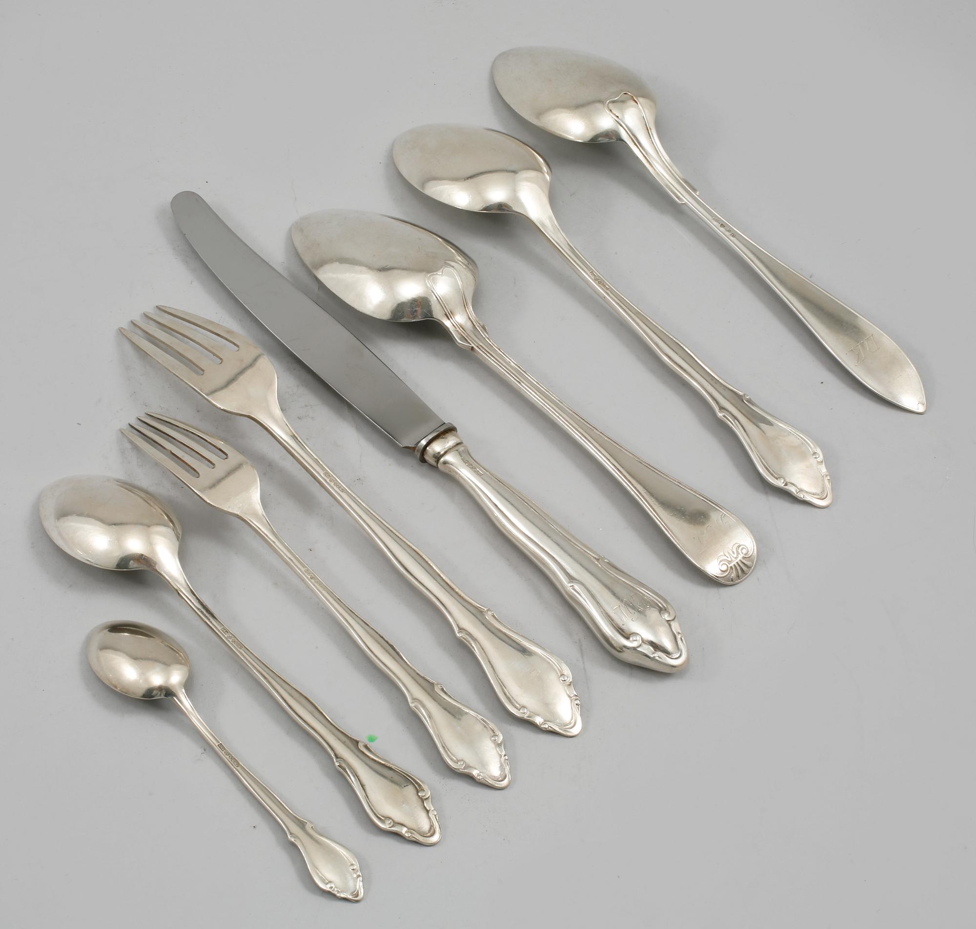 BESTICK, 40 st, silver, 1800/1900-tal. Vikt ca 1 950 gram.