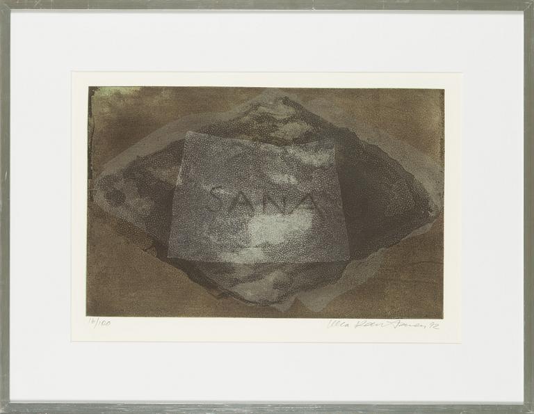 Ulla Rantanen, etching, signed and dated 92. Numbered 16/100.
