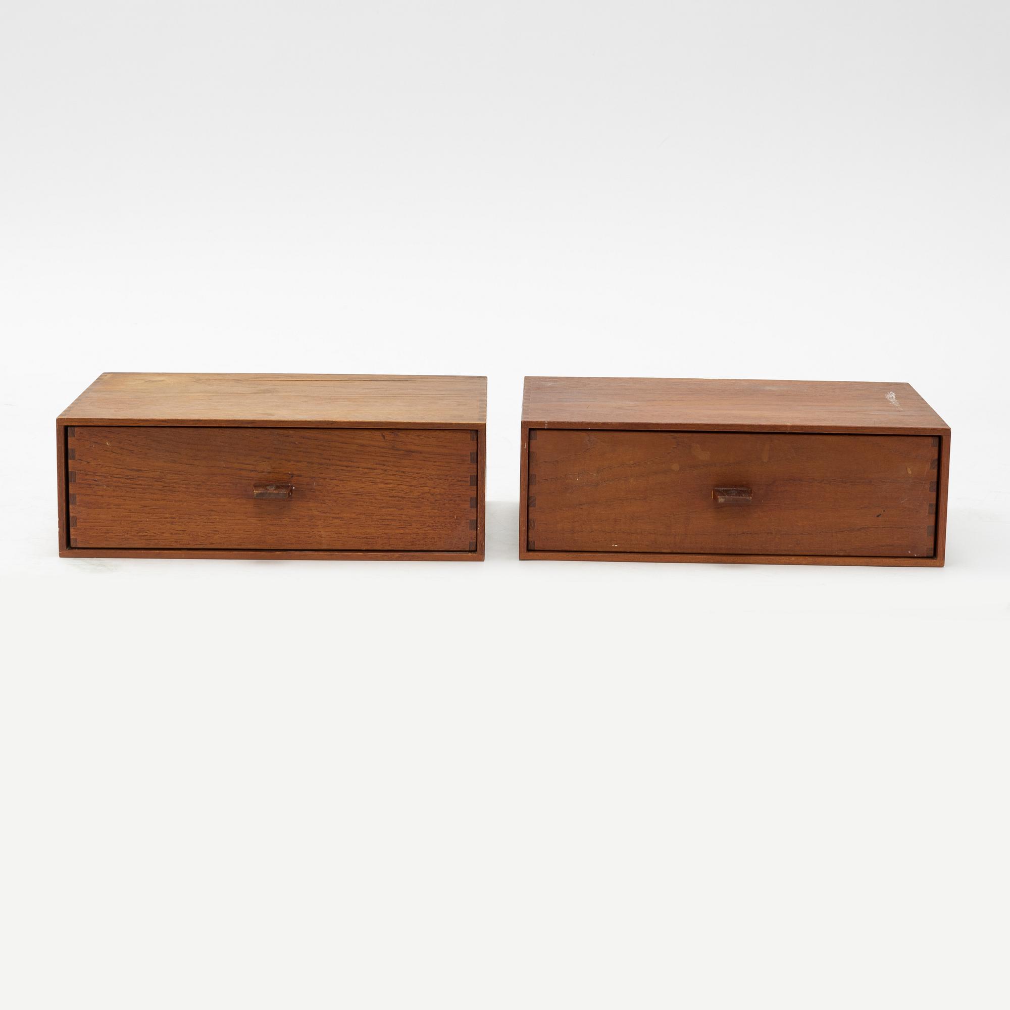 Uno & Östen Kristansson, a set of four modular cabinets from Luxus, second half of the 20th Century.