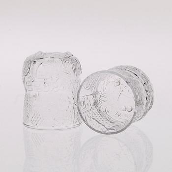 GLASSERVIS, 27 delar, "Fauna", Oiva Toikka, Nuutajärvi. 1970/80-tal.