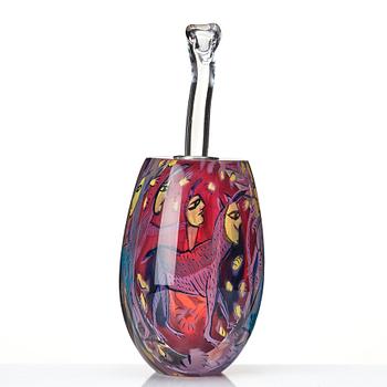 Ulrica Hydman-Vallien, a unique glass vase "Kabale", Pilchuck, USA 1986.