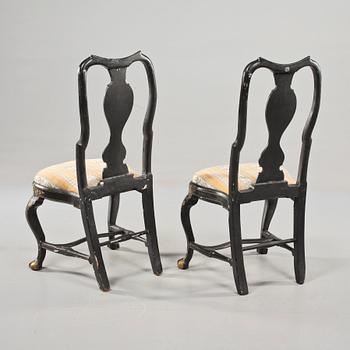 STOLAR, ett par, senbarock, 1700-tal.