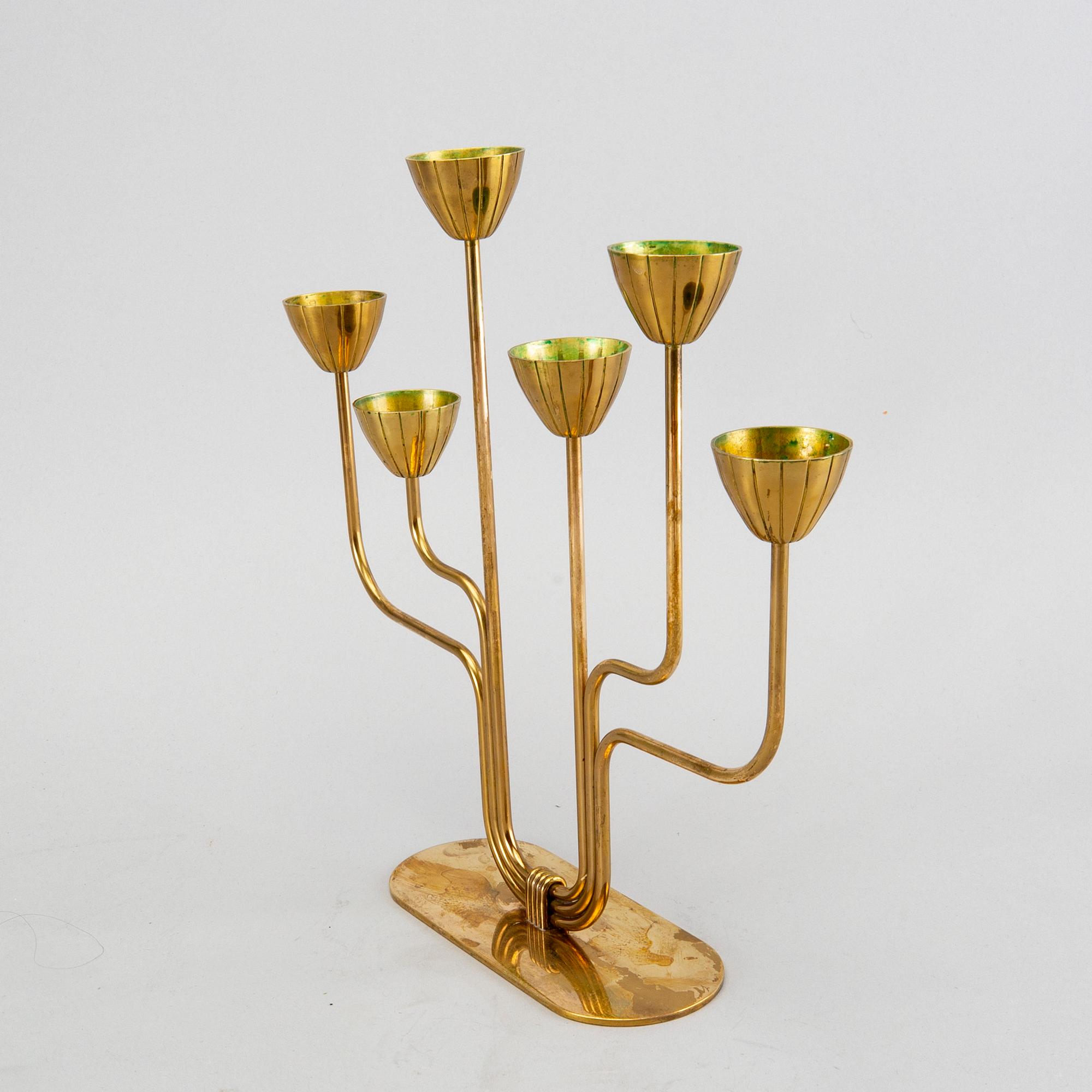 Gunnar Ander,  ljusstake, mässing, Ystad Metall, 1900-tal.
