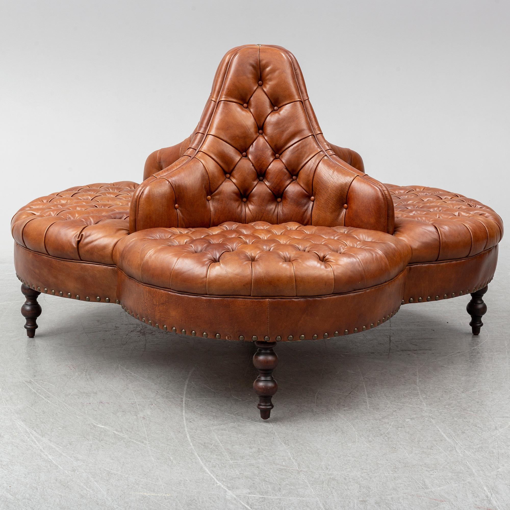 A leather sofa, England.