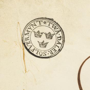 A bank document concerning loans between the merchant Berendt von Bergen and Riksens Ständers Banco, dated 1688.